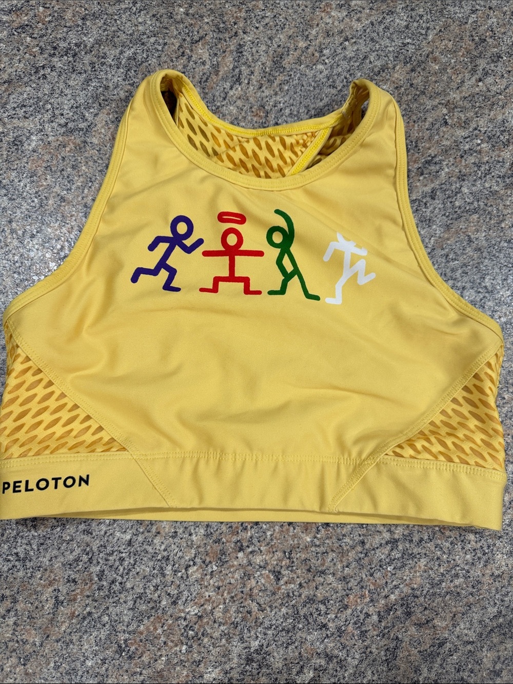 Peloton Yellow Mesh Insert Sports Bra size M